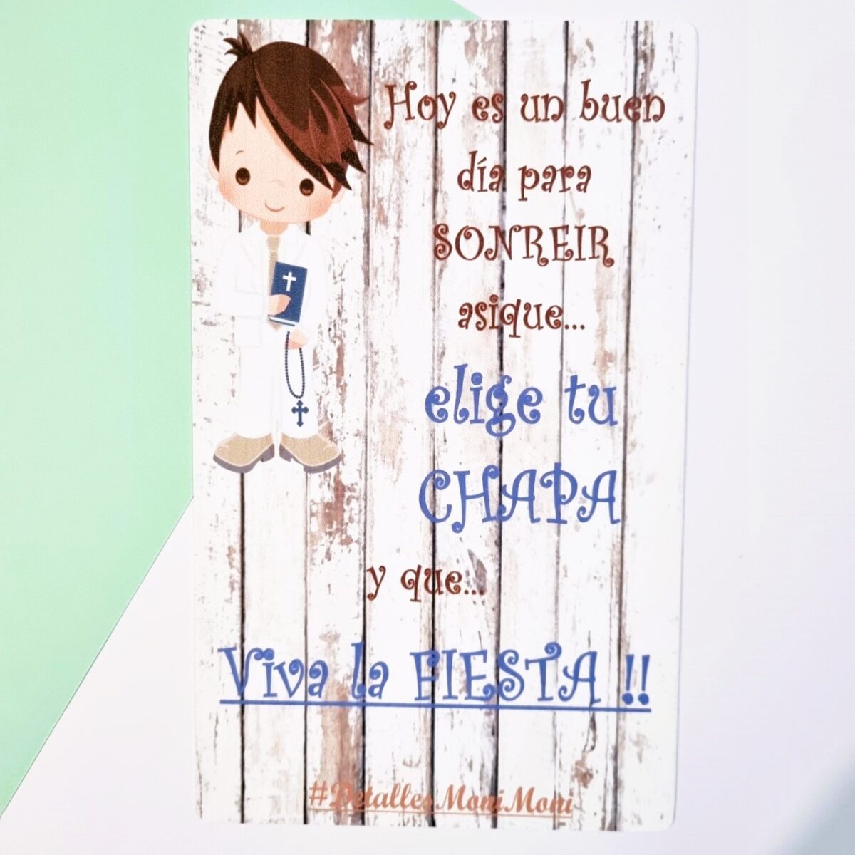 cartel chapas niño comunión