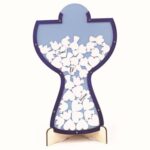 Cuadro de firmas para Comunión - Cáliz deseos azul