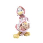 Figura para tarta de Bautizo cigüeña gorra rosa