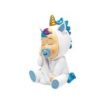 Figura para tarta o pastel Bebé unicornio con manita celeste