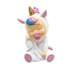 Figura para tarta o pastel Bebé unicornio con manita rosa