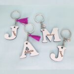 Llavero marcasitios con inicial y nombre personalizados