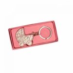 Llavero cochecito bebé rosa