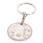 Llavero metal para datos del bebé rosa