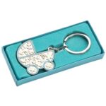 Llavero cochecito bebé azul