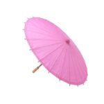 Sombrilla papel bambú rosa