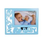 Portafotos calado baby azul