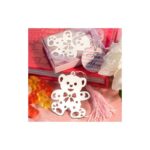 Osito punto de libro en estuche rosa