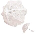 Sombrilla encaje blanca flores