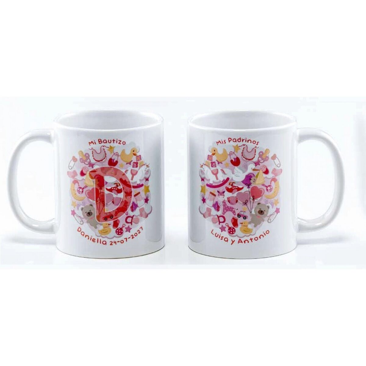 taza inicial bebé rosa