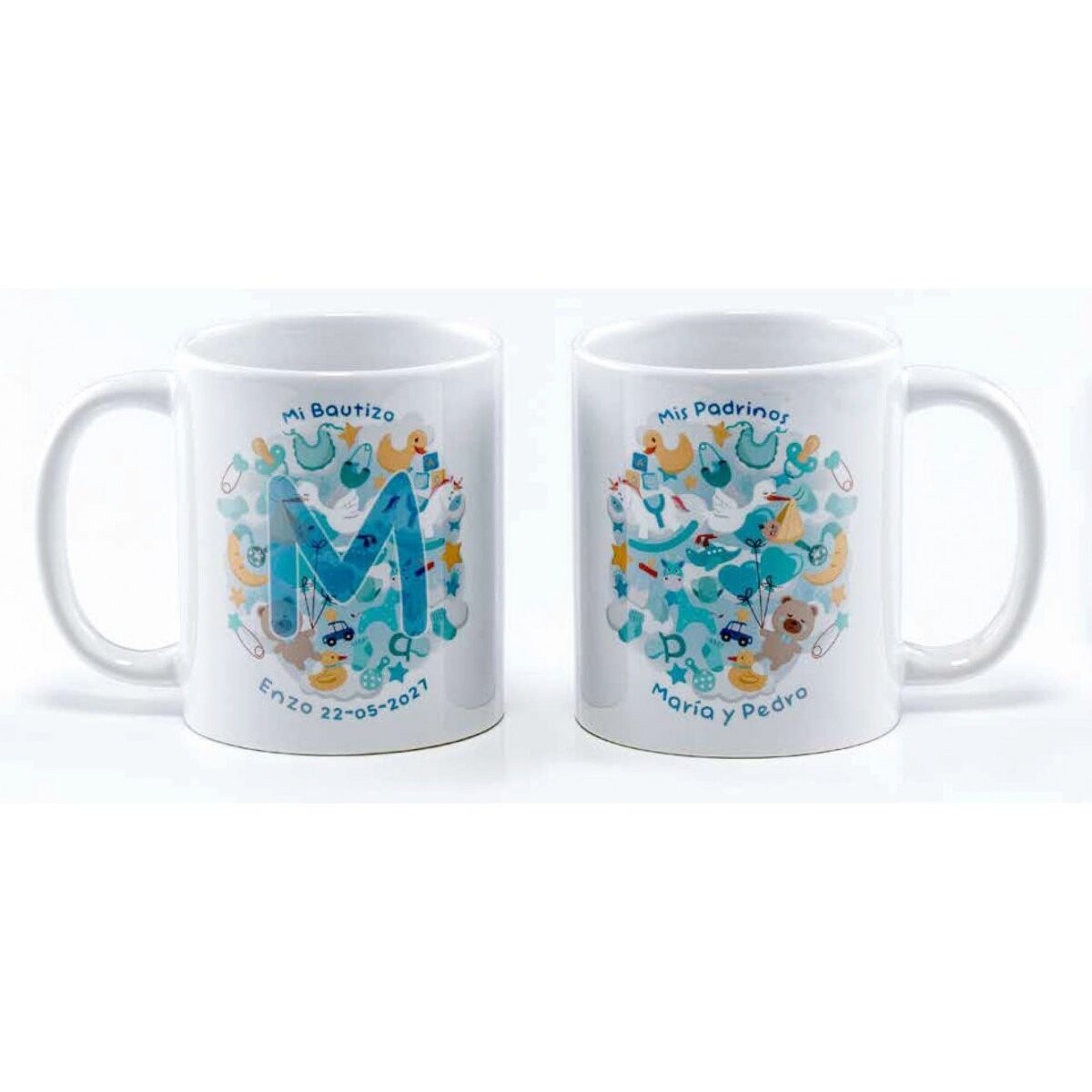 Taza inicial bebé azul