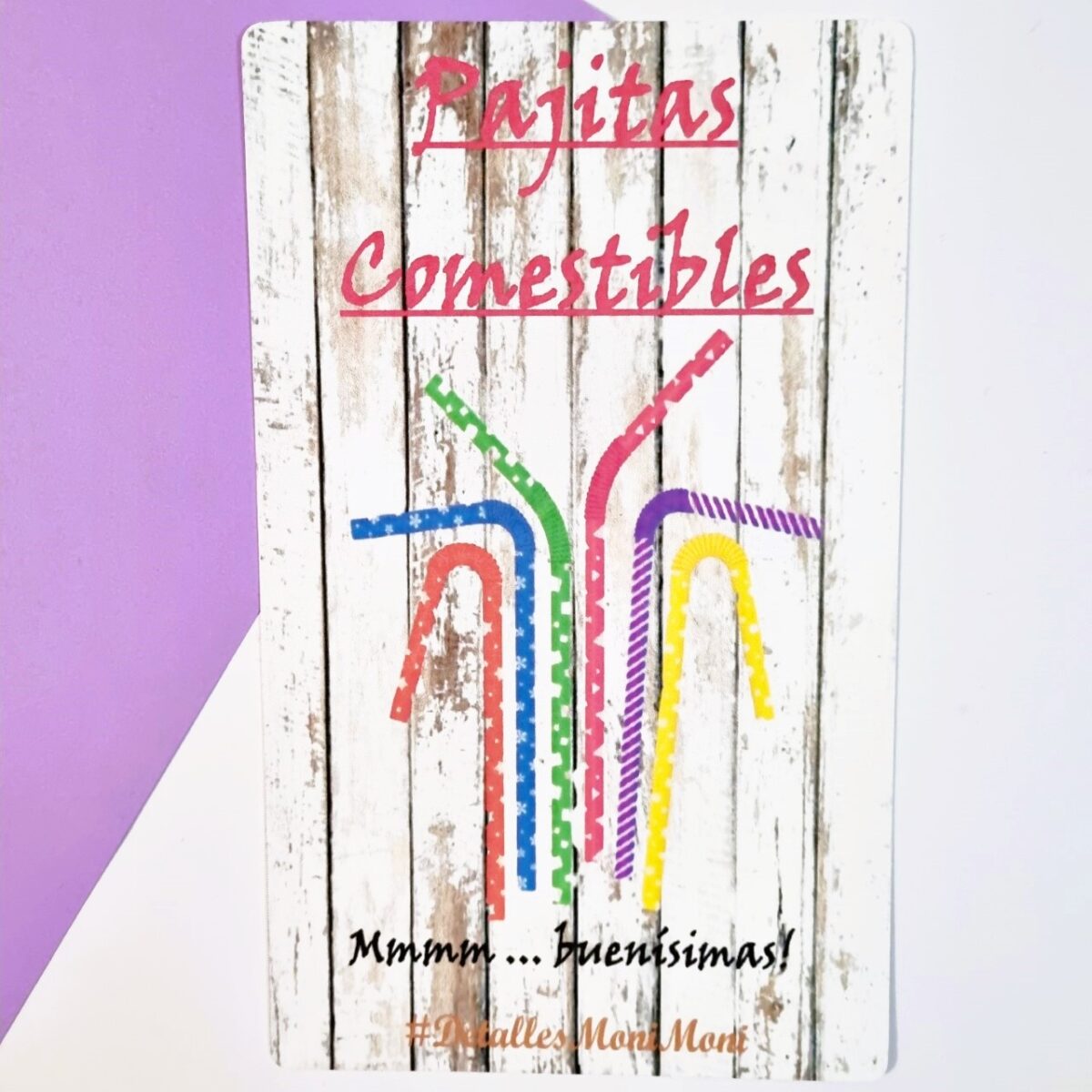 cartel pajitas comestibles