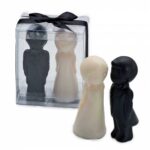 Jabón pareja novios en caja y lazo a tono