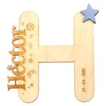 Inicial madera con estrella personalizada