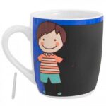 Taza pizarra colorear azul