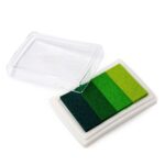 Almohadilla de tinta degradado verde para dedo