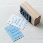Sello personalizado rectangular para Comunión guirnalda y estrellas 2,5x4cm.
