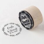 Sello personalizado redondo Corona de olivo