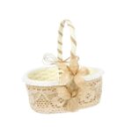 Cesta rústico para arras con flor en beige