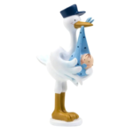 Figura tarta Bautizo Cigüeña azul