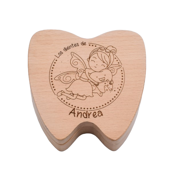 Caja de madera personalizada Ratón Peréz guarda dientes