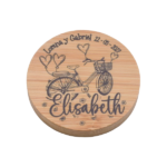 Espejo Madera Bicicleta novios e invitada