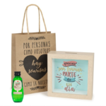 Pack licor y hucha con frases detalle boda