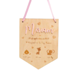 Banderín natalicio rosa