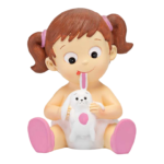 Figura para tarta bebé con conejito rosa