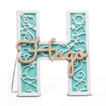 Inicial personalizada con nombre azul