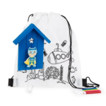 Mochila colorear y percha superhéroe detalles para niños