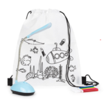 Mochila colorear y lámpara azul