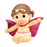 Figura tarta bautizo Súper heroína