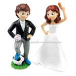 Figura tarta novios futbol