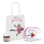 Auriculares y nutella niña