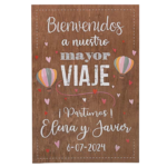 Cartel bienvenida Boda viaje