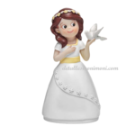 Muñeca comunión para tarta con paloma