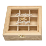 Joyero madera anillos personalizado