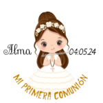 Etiqueta para Comunión niña diadema flores