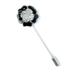 Alfiler boda flor negra