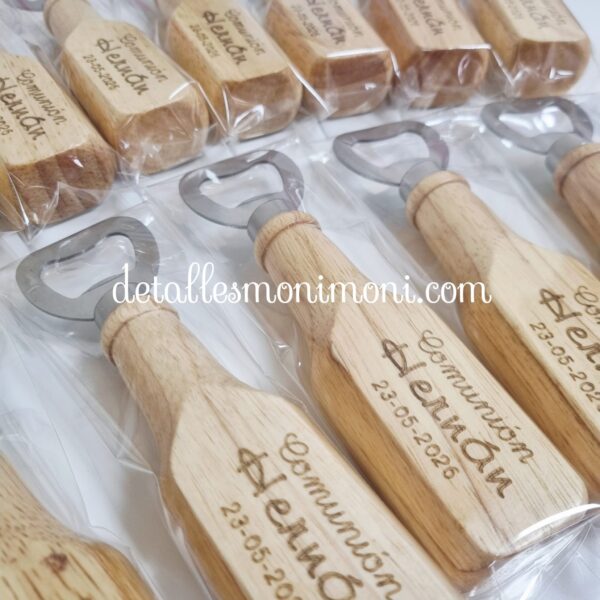 Abridor imán madera personalizado detalles moni moni