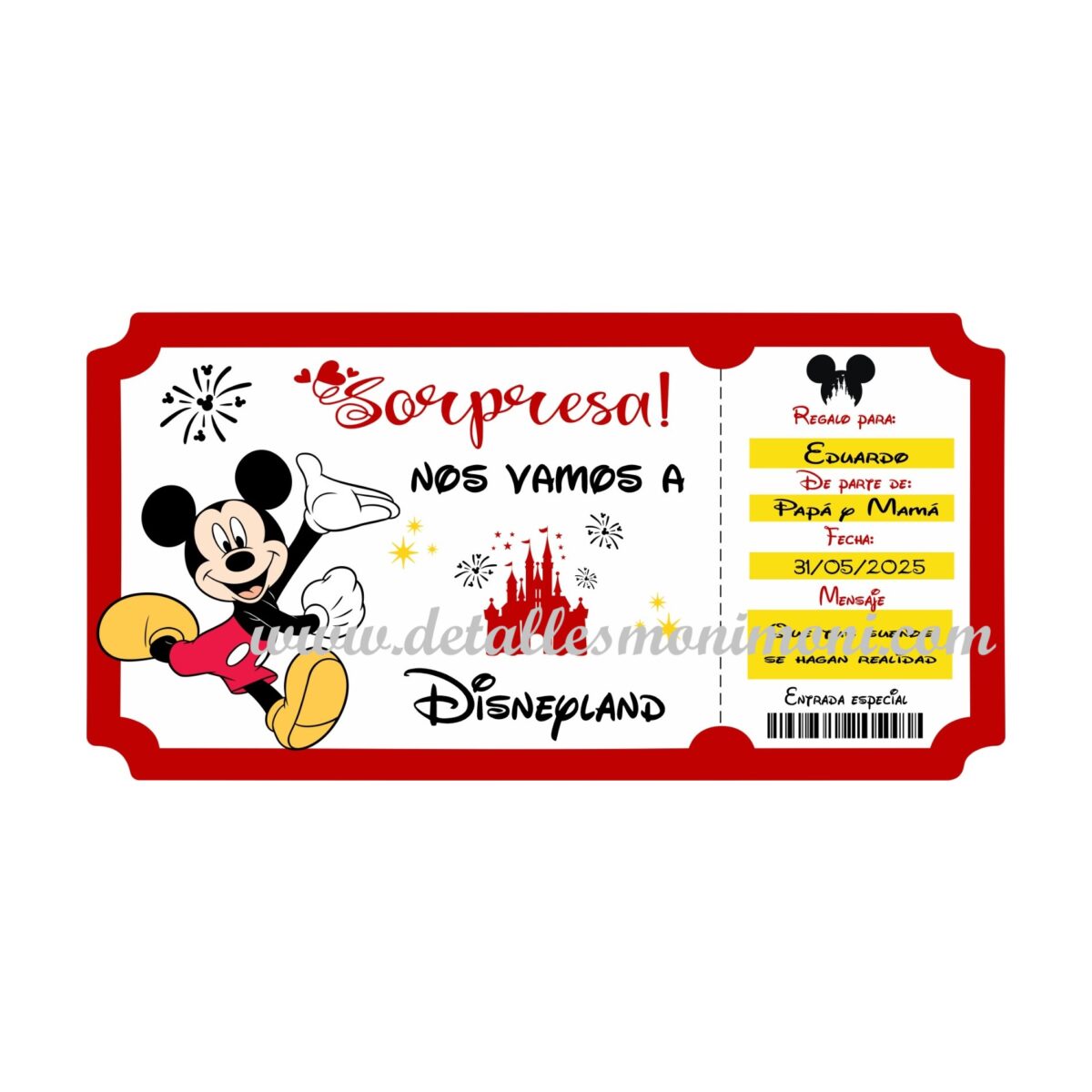 Regalo viaje Disney