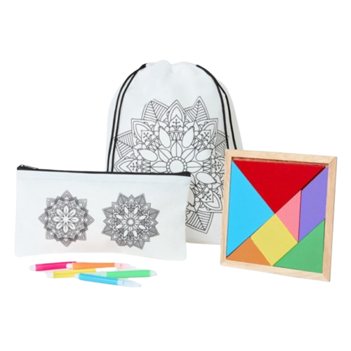 Estuche con mochila mandalas y tangram