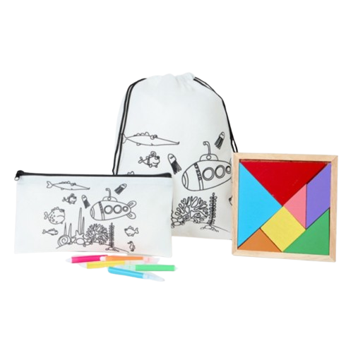 Estuche con mochila y tangram
