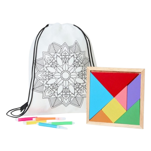 Mochila mandala con tangram