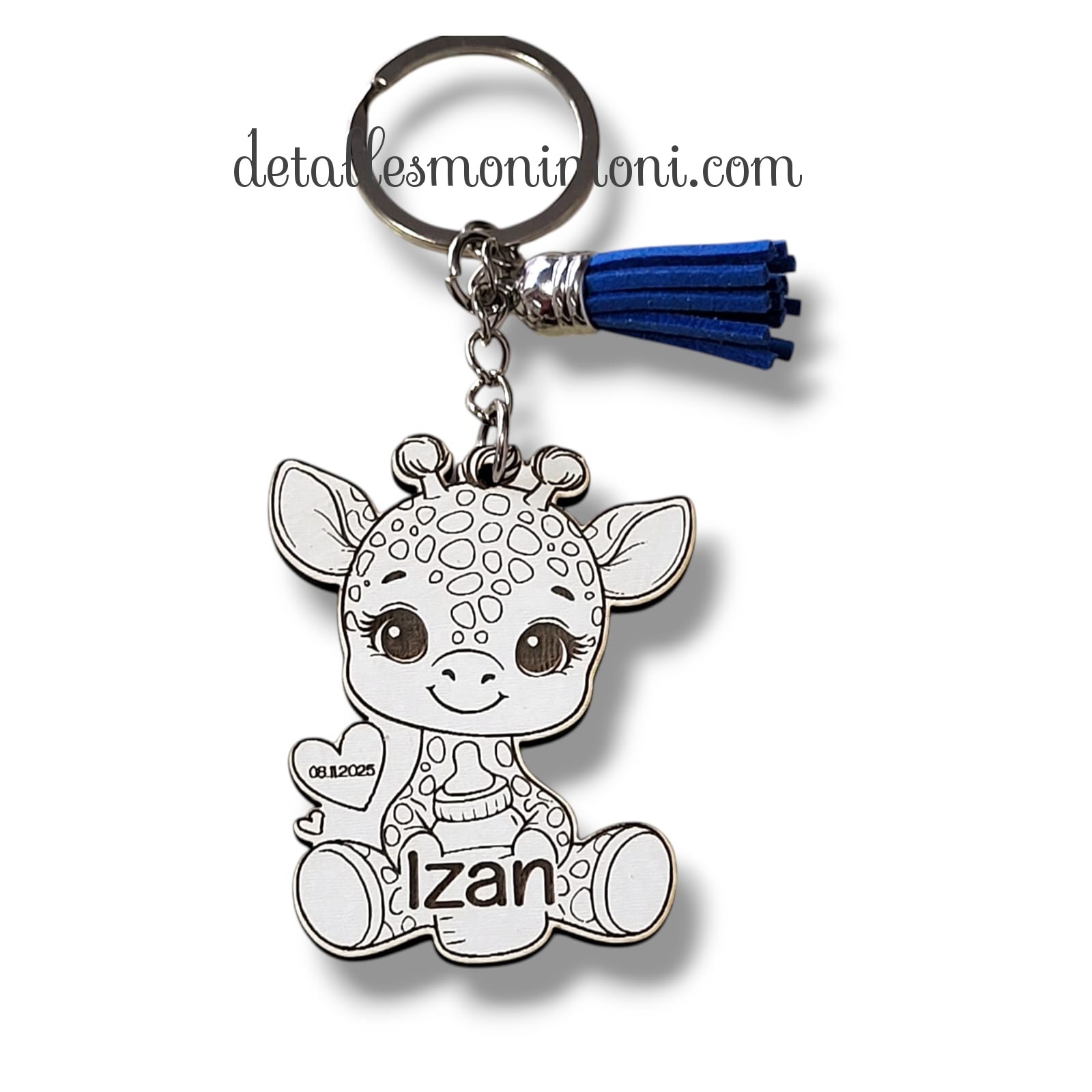 Llavero Jirafita personalizada para Bautizo