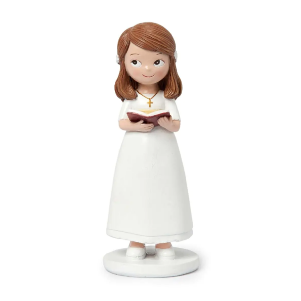 Figura tarta Comunión niña vestido blanco y biblia
