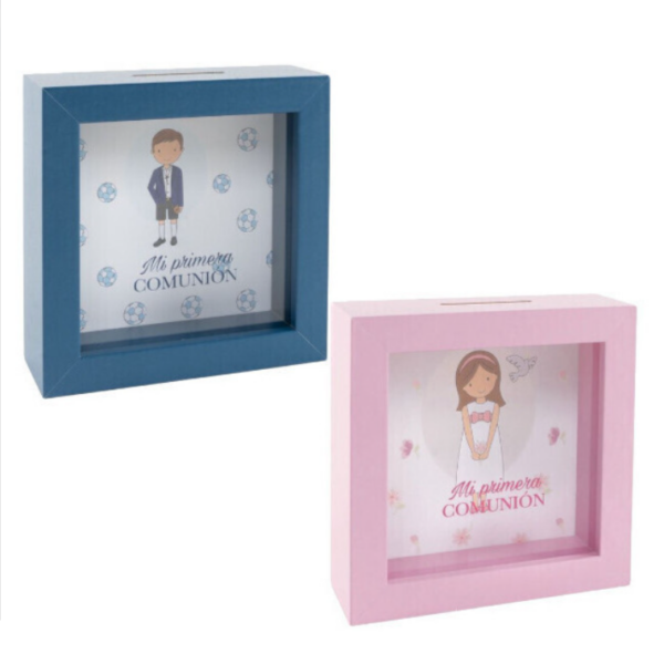 Hucha madera cuadrada Comunión