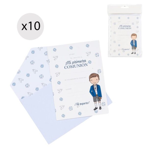 Invitaciones Comunión niño Pack10
