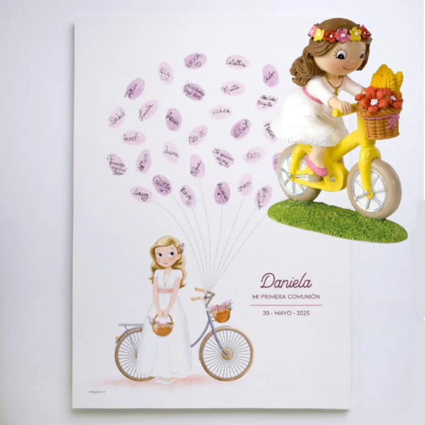 Lámina + Figura tarta niña bici